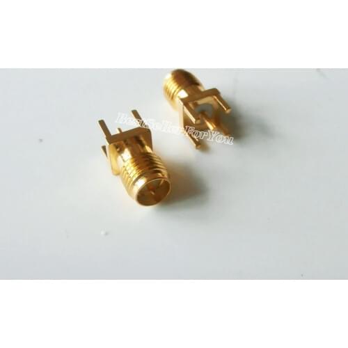 10Pcs RP SMA Female Jack (male pin) thru hole PCB Mount solder post straight RF Coax Connector