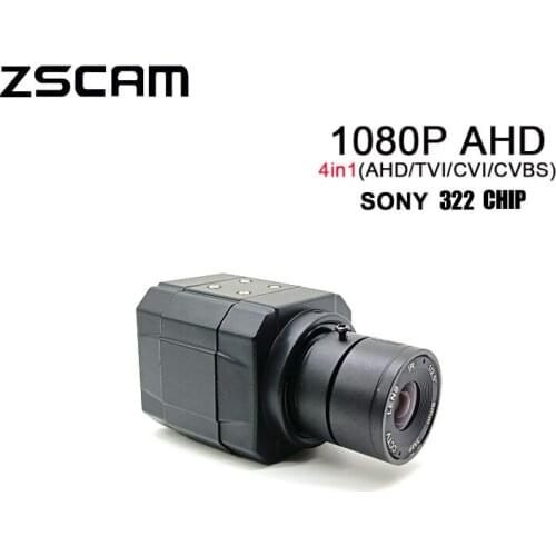 2MP SONY322 Chip AHD/TVI/CVI/CVBS 4 In 1 Color Video OSD Cam 1080P CCTV Mini Box 0.001 Lux Low Illumination Security Camera