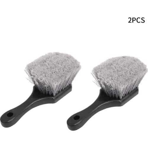 2pcs Portable Dirt Washing Tool Outdoor Tire Brush Cleaner Universal Motorcycle Bicycle Rim Soft Short For Car Reusable