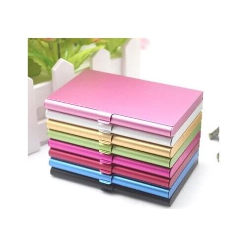 By dhl or ems 200pcs Unisex Solid Alloy Card Holder Slim Package Business Case Box ID Card Credit Card Holders Fashion Card