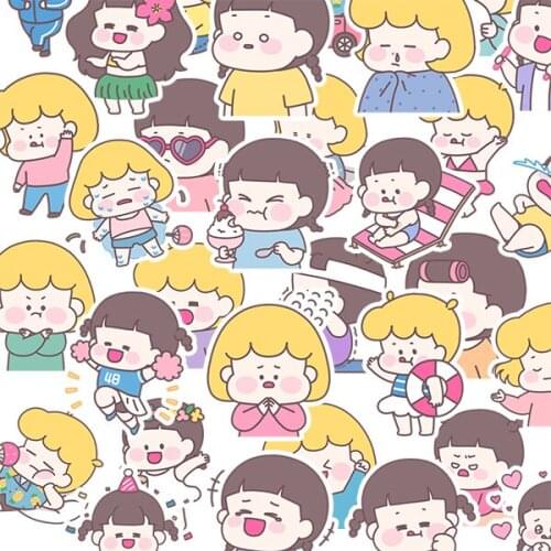 40pcs Cute little girl life stickers DIY scrapbooking album junk journal happy planner decorative stickers