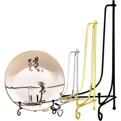 50pcs Iron Foldable Dish Display Rack Prize Bracket Base Desktop Decorate Clock Picture Frame Crafts Display Easel SN3335