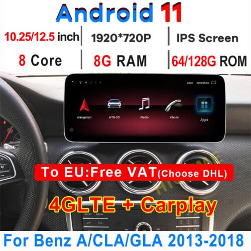 10.25" Andriod 10 8GB ROM Display for Benz A class W176 ,CLA class C117 / X156, NTG 4.5/5.0 2012-2015 Car Radio GPS IPS