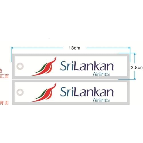 Srilankan Airlines Aviation Fabric Embroidered Key Chain Keyrings