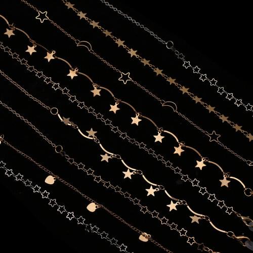 2021 New Star Moon Sunglasses Glasses Chains Lanyards Fashion Accessories Masked Eyeglass Eyewear Gold Color Chain For Women