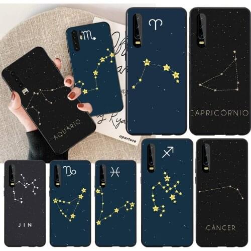 PENGHUWAN 12 constellations zodiac signs Phone Case Cover for Huawei P30 P20 P10 P9 P8 Mate 20 10 Pro Lite