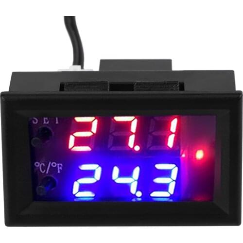 Digital LCD Display Microcomputer Thermostat Temperature Controller Switch W/ Sensor DC12V Supports High Temperature Protection