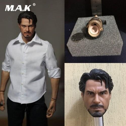 For Collection 1/6 PVC Head Sculpt Tony Head sculpt Carved Model for 12" Action Figure Body Acessory