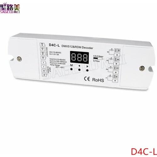 For RGB RGBW led Strip Lights DC12V-24V 4CH PWM constant voltage / constant current DMX decoder DMX512 LED Controller
