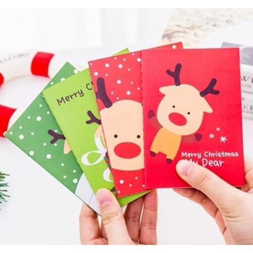 4 piece Card Christmas pass pocket notepad Christmas gift small book student prizes school supplies portable notebook