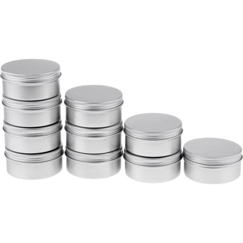 10x Round Cosmetics Container Cream Empty Lip Balm Holder Jars Tin 150ml Makeup Tool Kit Aluminum