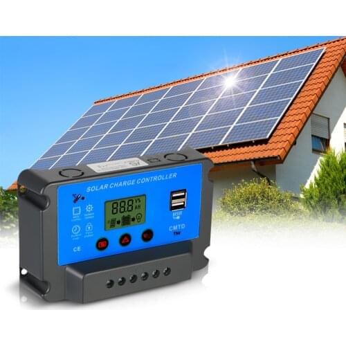 20A 12V/24V Solar Charge Controller with LCD Display Auto Regulator Timer Solar Panel Battery LED Lighting Overload Protection