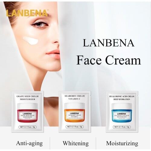LANBENA Face Cream Whitening Remove Dark Spots Facial Cream Repair Fade Freckls Melanin Remover Brighten Skin Mock Up 10 Pcs