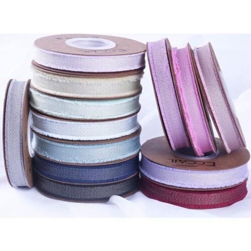 10Yard Soli Ribbon for Craft Frayed Edge Ribbon Herringbone Silver Wire Tape DIY Hair Bow Baking Flower Gift Wrapping Decoration