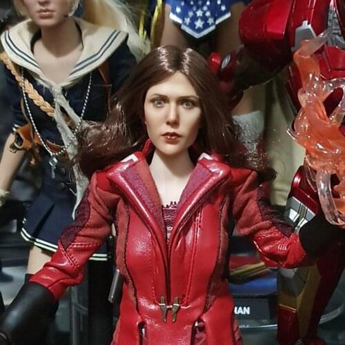 1/6 Scale Elizabeth Olsen Scarlet Witch Head Sculpt Female Head Carving for 12 Inches DIY Action Figures