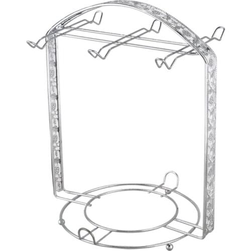 Silver Plating Coffee Cup Hob Cup Dish Rack Can Hang Most 6 Cups and Saucers Metal Stand Holder Utility To Use