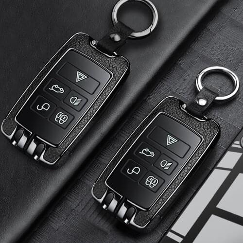 Metal Car Key Case Cover Key Shell Auto Key Chain For Land Rover Range Rover Evoque Discovery 5 Sport For Jaguar Car Accessories
