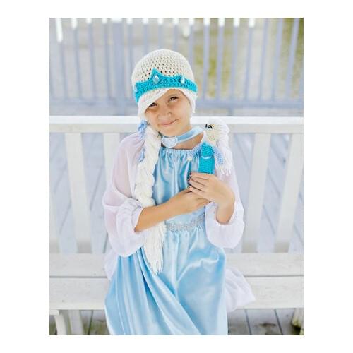 Cute Crochet Knit hat , girls hat , baby girls Snow Queen Hat Costume Photography prop 100% cotton