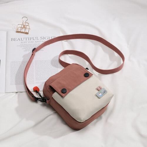 Mini Shoulder Bag Female Small Canvas Fashion Canvas Cross Body Bag Casual Handbag Simple Zipper Purse Coin Bag
