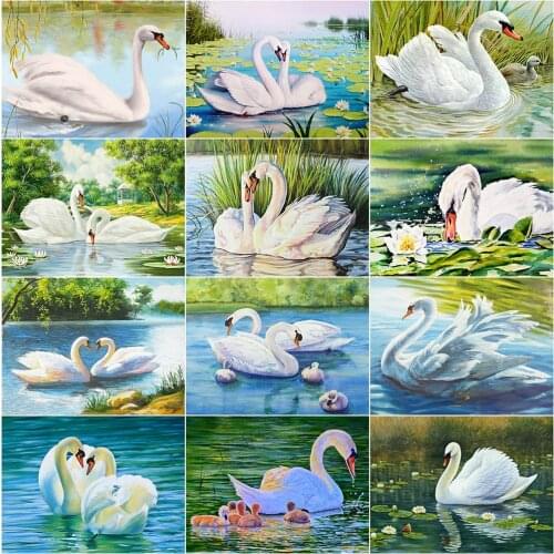 EverShine DIY Diamond Painting Animals Cross Stitch Diamond Embroidery Swan Rhinestones Art Mosaic Kits Handmade Hobby Gift