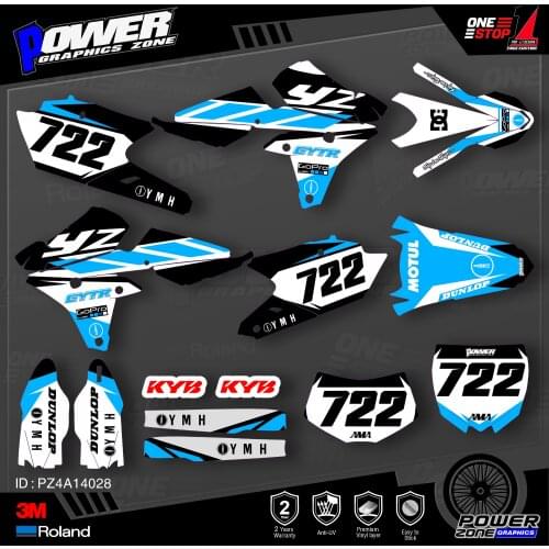 PowerZone Custom Team Graphics Backgrounds Decals 3M Stickers Kit For YAMAHA 14-18 YZ250F 15-18 YZ250FX WRF250 14-17 YZ450F 028