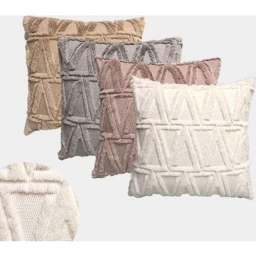 Nordic Posh Soft Plush Fur Fleece Pillow Cover 43x43cm Squar Room Decorative Cushion Cover Throw For Home Goods Pillowcase