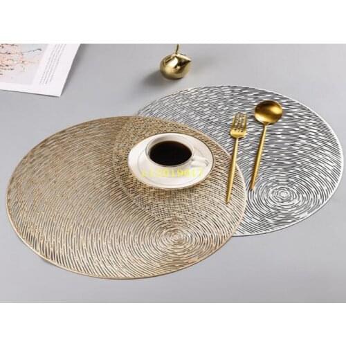 New fashionable circular insulated and hollowed PVC Western food mat green coffee coasters pad