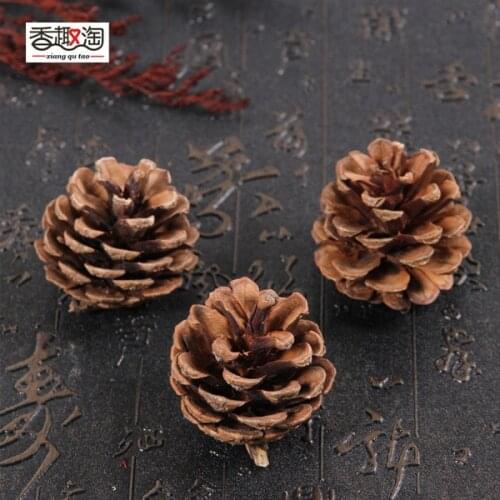 100% New Naturally Dried pine cone DIY home tree topper Christmas decorations pinecones christmas accessories 3~4CM/2pcs