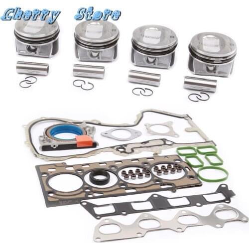 NEW 03C198151B Piston Set & Engine Gaskets Seals Repair Auto Kit For Audi A1 VW Golf Jetta MK5 Tiguan Passat B7 1.4T 03C103383AH