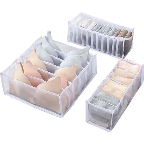 3Pcs Underwear Bra Organizer Storage Box 5 Colors Drawer Closet Organizers Boxes For Underwear Scarfs Socks Bra Dropship