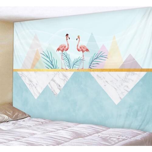 Simple Flamingo Landscape Tapestry Boho Mandala Wall Hanging Royal Blue 3D Hippie Wall Tapestry Home Decor Mint Yoga Mat