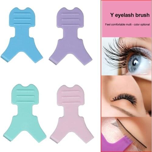 10Pcs/Pack Y Shape Grafted Eyelashes Brushes Women Makeup Mascara Tools Reusable Plastic Eyelash Brush Clean