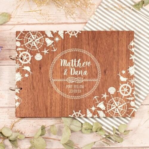 Wedding nautical guest book guest book guest book personalised, wedding book wedding guestbook wooden guestbook
