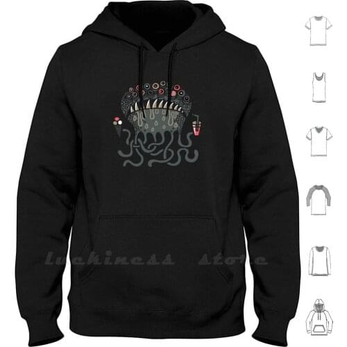 Sweet Delight Hoodies Long Sleeve Sweet Delight Ice Cream Dessert Juice Monster Creature Freak
