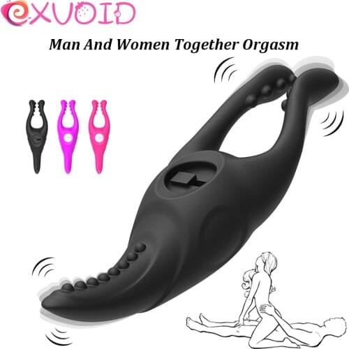 EXVOID G-spot Tongue Vibrator Vagina Clitoris Stimulation Breast Clamp Sex Toy For Women Nipple Massager Penis Vibration Clip