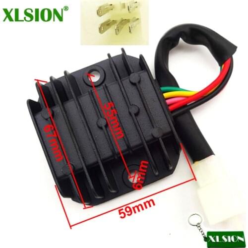 XLSION Rectifier Male Plug 5 Pin 5 Wire Voltage Regulator Rectifier For GY6 50cc 125cc 150cc Scooter CG125