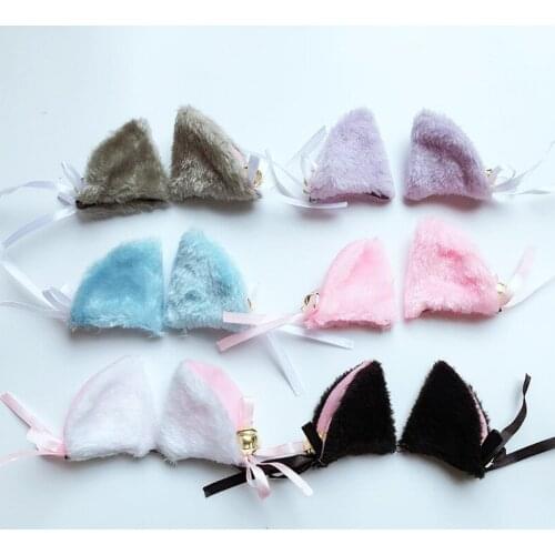 Night Party Club Ball Wearing Deacorate Dog and Cat Fox Fur Ear Pattern Hair Clip Bell 20pcs
