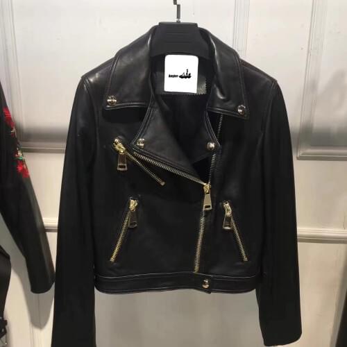 Lady genuine sheep leather jacket high quality real sheep leather blazer plus size 5XL