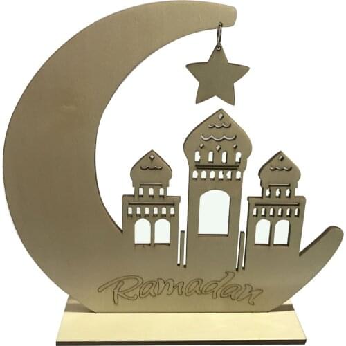 1pcs big 20 cm wood stand eid mubarak decorations table decorations for eid mubarak