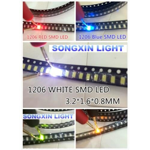 3000PCS SMD 1206 LED WARM White, Red, Green,Blue,Yellow,PINK,UV PURPLE ORANGE ICE BLUE RGB Ultra Bright SMD LED Diodes kit 1206