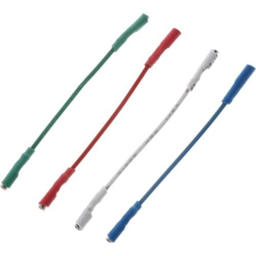 4PCS Universal Silver Leads Wires Header Wire Cable 40mm for 1.2-1.3mm Pins Turntable Phono Headshell Tonearm