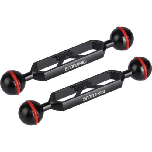 5" Double Ball CNC Arm System Connector Aluminium Ball Head Extension Bar for Strobe/video light Underwater Tray/handle