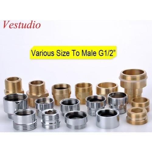 1pc Chrome Brass Faucet Aerator Adapter For Male Female G1/2" Pipe Fittings Water Purifier Accessories M16 M24 M18 M20 M32 G3/4"