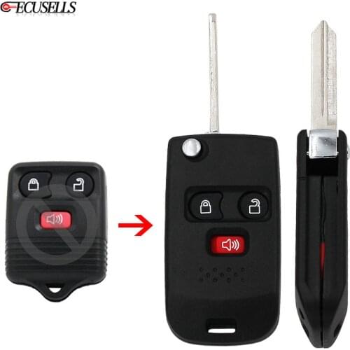 3 Button Flip Remote Car Key Shell Case For Ford Escape Ranger Freestar Explorer Expedition for Mercury Mariner for Mazda B2500
