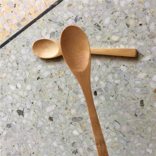 100 Pieces Long Wood Coffee Tea Spoon 16cm Sugar Salt Jam Mustard Ice Cream Spoons Wooden Handmade Durable Home Restaurant Hotel