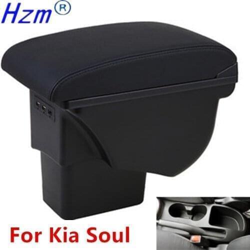 For Kia Soul Armrest Retrofit parts For Kia Soul 2009 2010 2011 2012 2013 2014 Car Armrest box Storage box car accessories 3USB