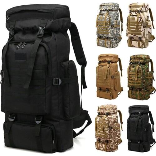 80L Large Capacity Travel Climbing Bag Tactical Military Backpack Women Army Bags Canvas Bucket Bag Shoulder Sports Bag Male