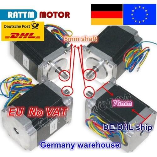 EU ship/free VAT 4PCS NEMA23 76mm/ 270Oz-in/ 3A CNC stepper motor stepping motor for CNC Router/Engraving/Milling machine