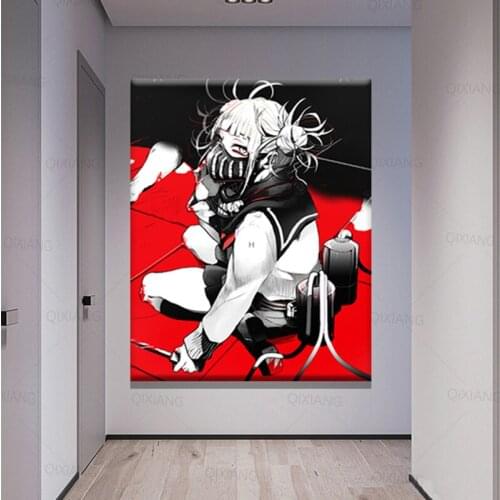 Himiko Toga My Hero Academia anime Framed Canvas poster Painting wall Art decor room Study Home Wooden Frame Decoration Prints