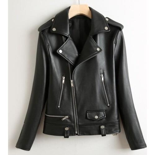 Genuine Leather Jacket Women 2021 Slim Short Motorcycle Coat Sheepskin Women Korean Autumn Clothes Jaqueta Feminina WPY3871
